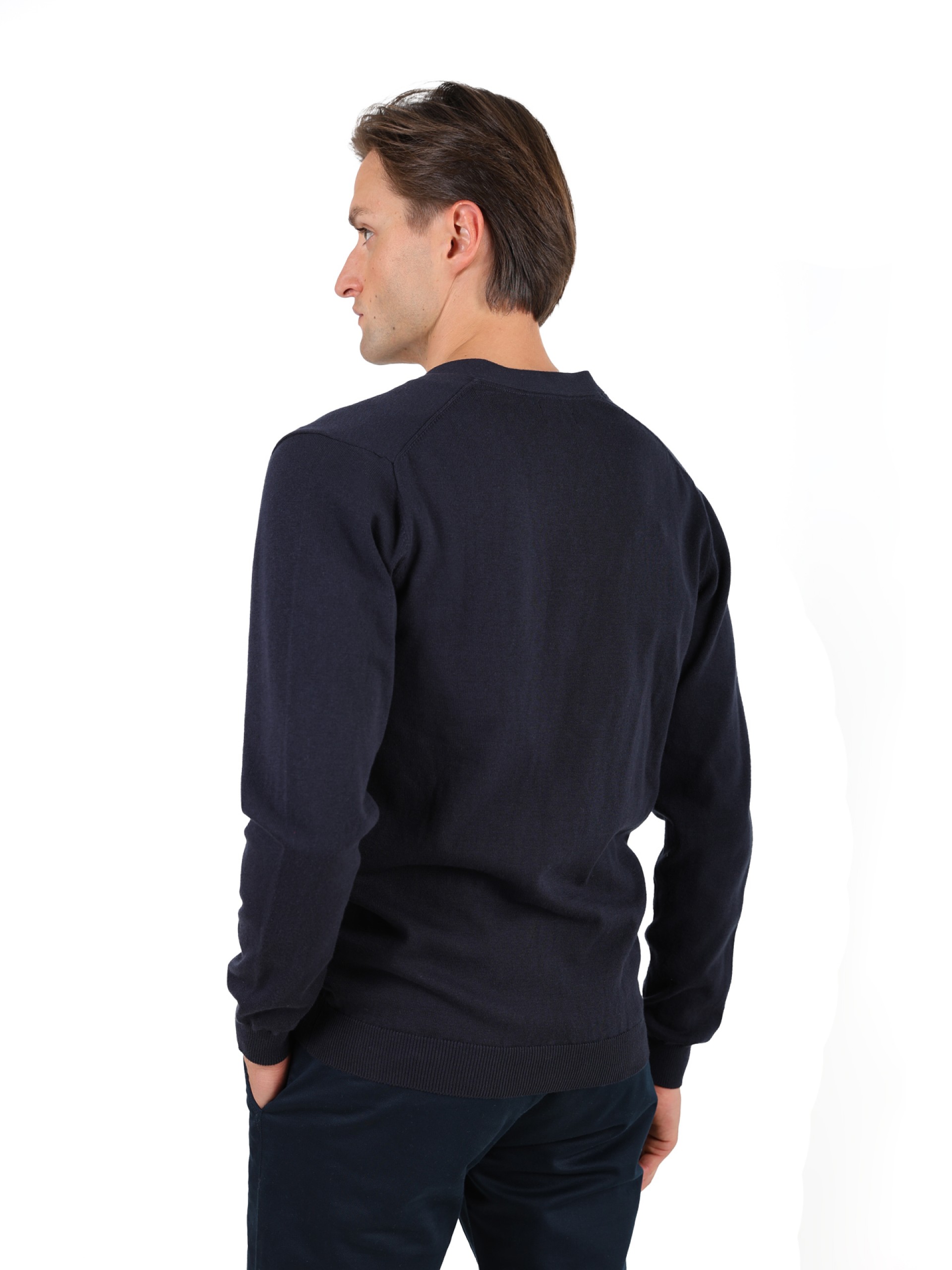 Cardigan de malha algodão e caxemira