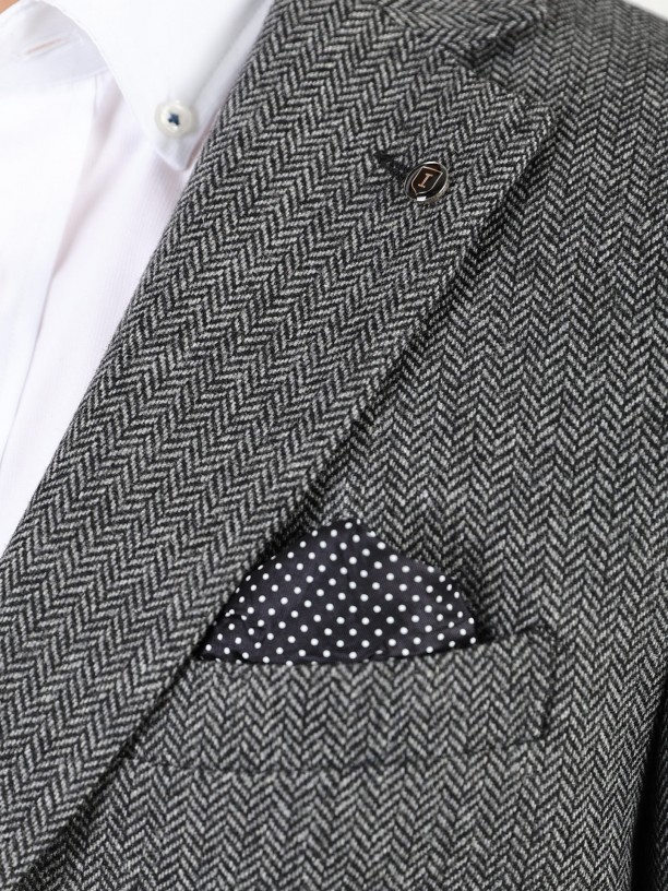 Wool blazer with elbow patches