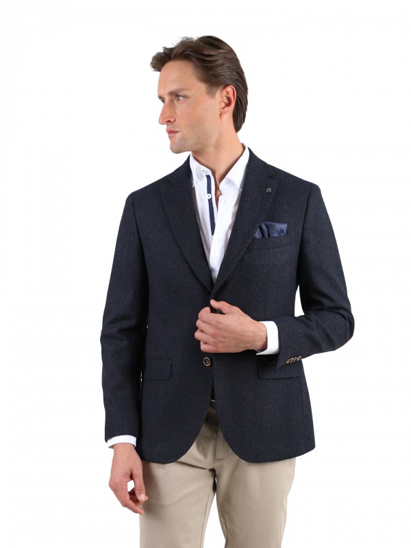 Wool blazer with elbow patches Wool blazer with elbow patches