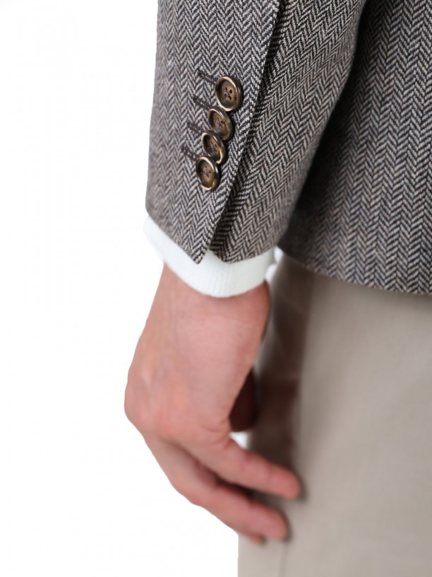 Wool blazer with elbow patches