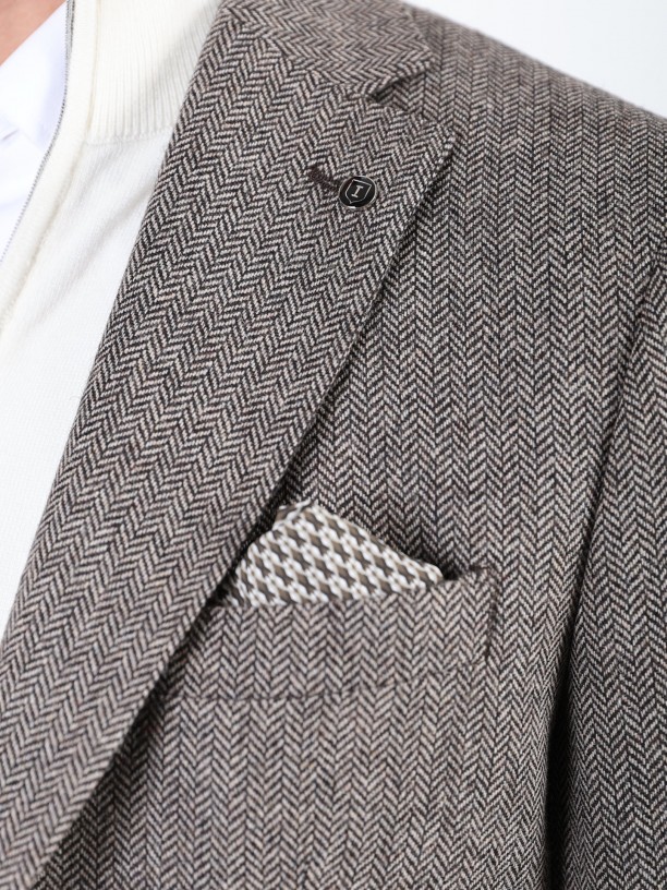 Wool blazer with elbow patches