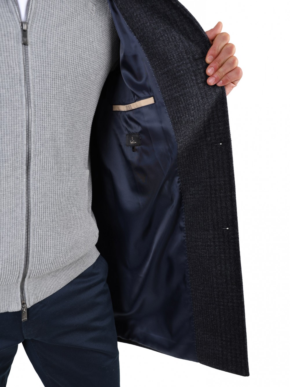 Sobretudo slim fit com padr�o