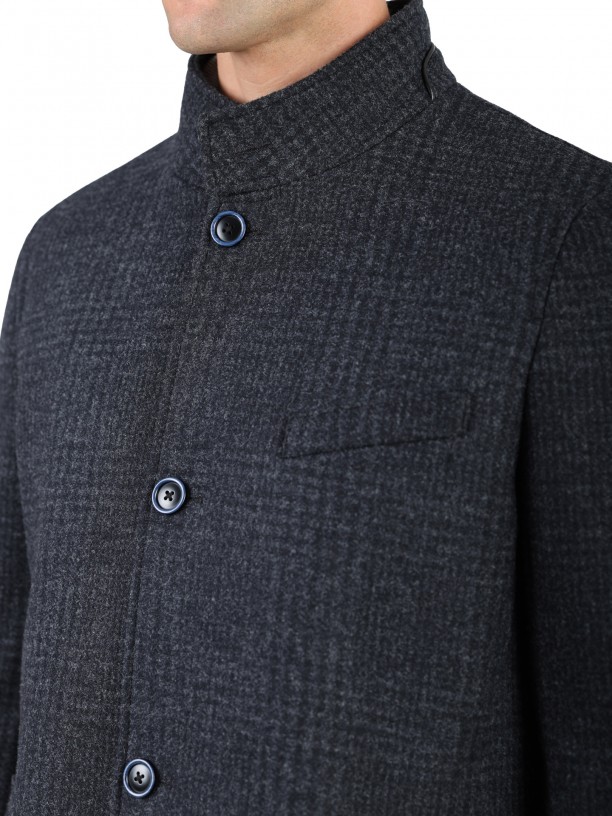 Pattern slim fit overcoat