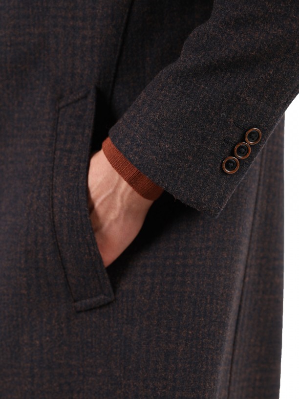 Pattern slim fit overcoat