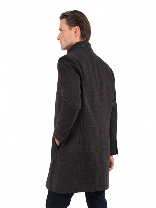 Pattern slim fit overcoat