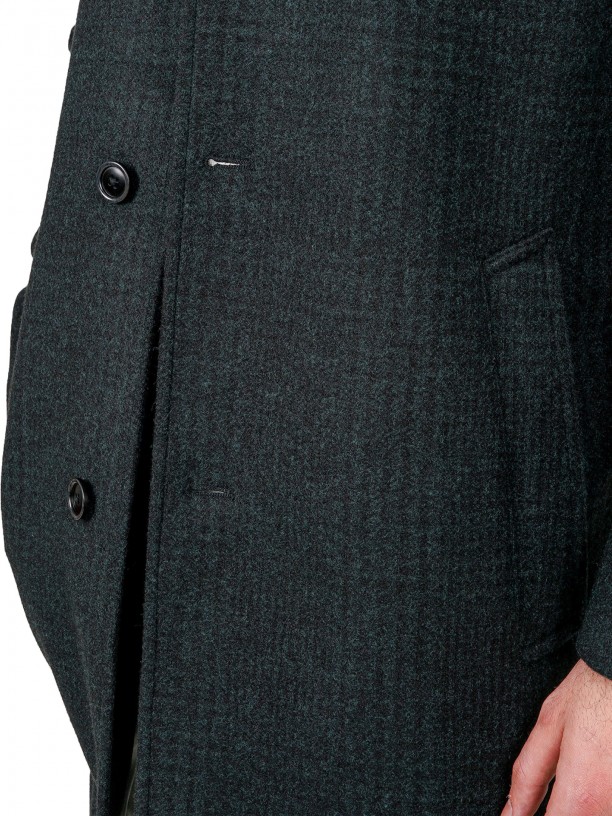 Pattern slim fit overcoat