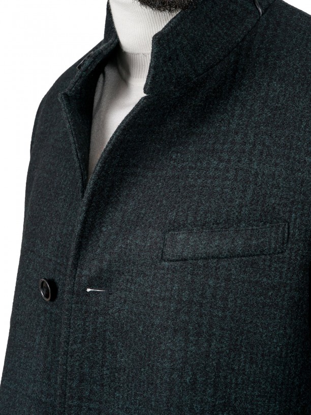 Pattern slim fit overcoat