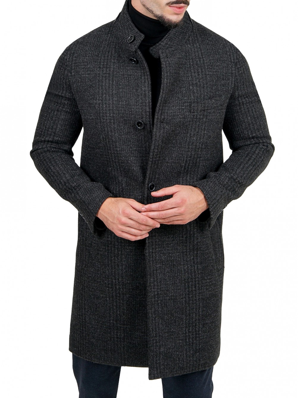 Sobretudo slim fit com padr�o