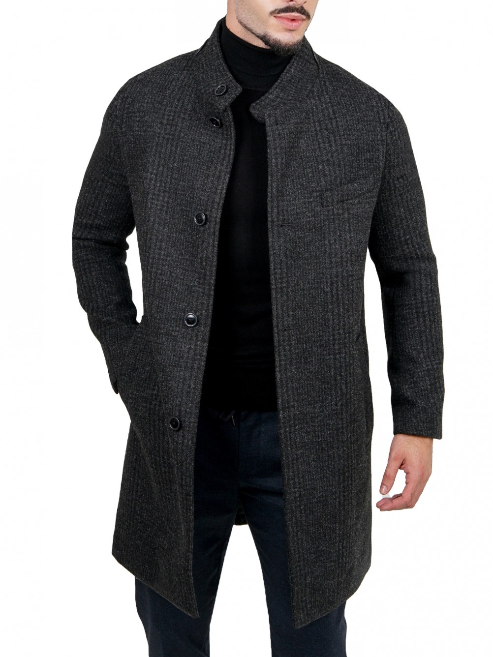 Sobretudo slim fit com padr�o