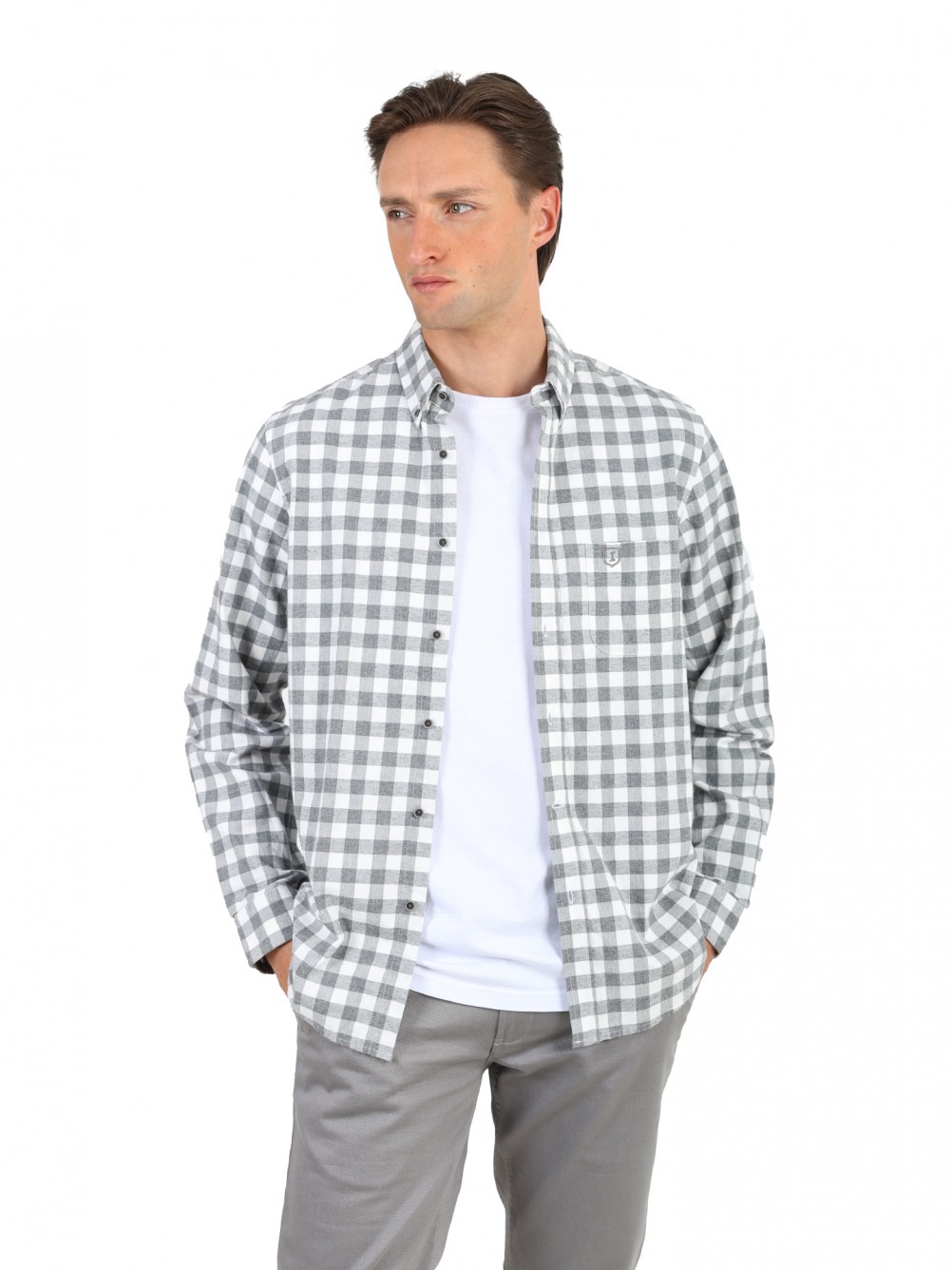 Camisa padrão xadrez oversize