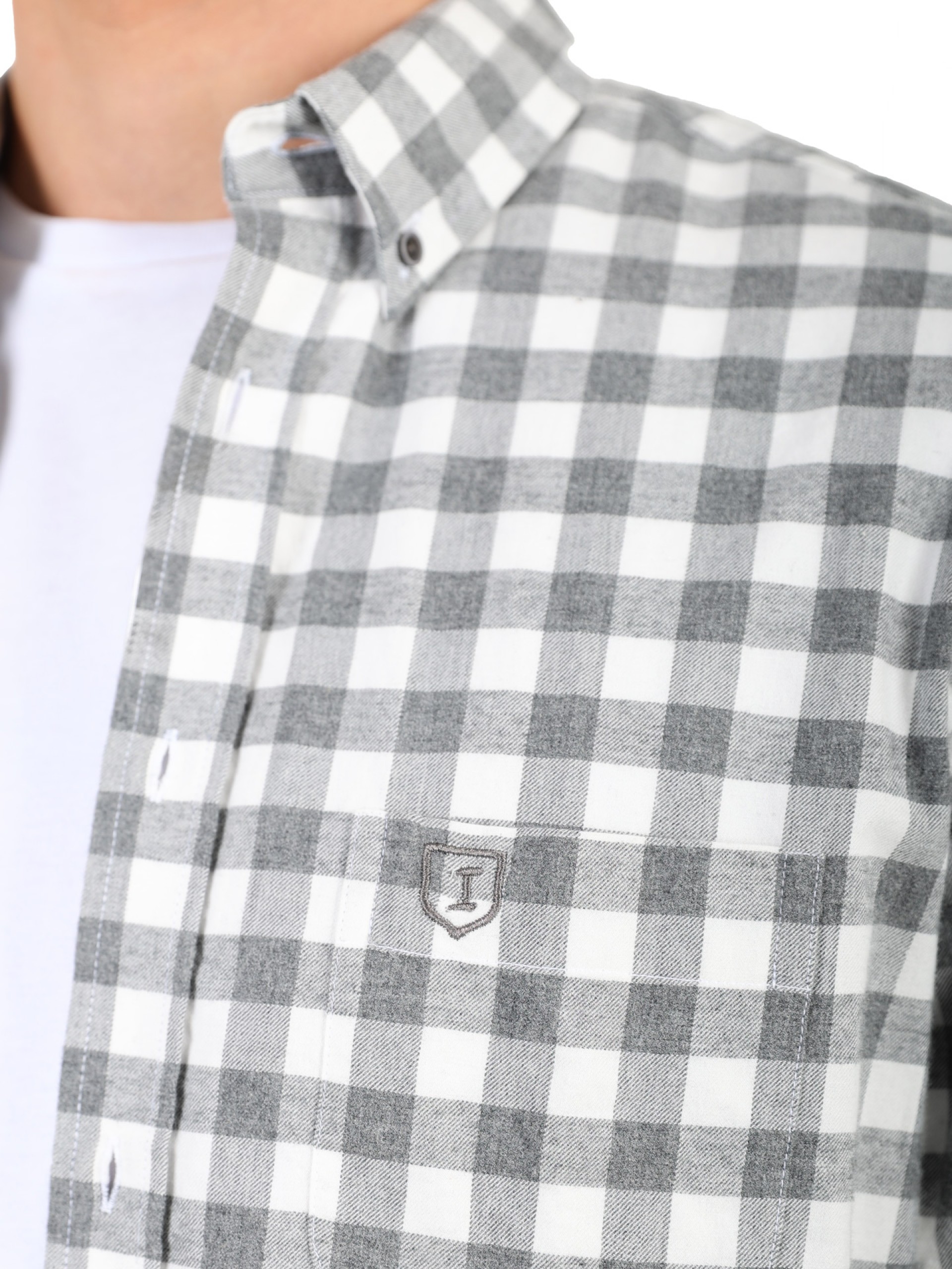 Camisa padrão xadrez oversize