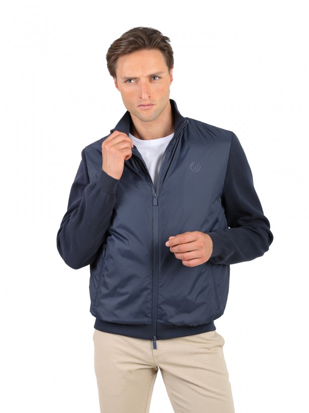 Chaqueta bomber combinada elstica