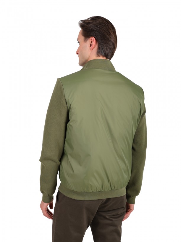 Chaqueta bomber combinada elstica