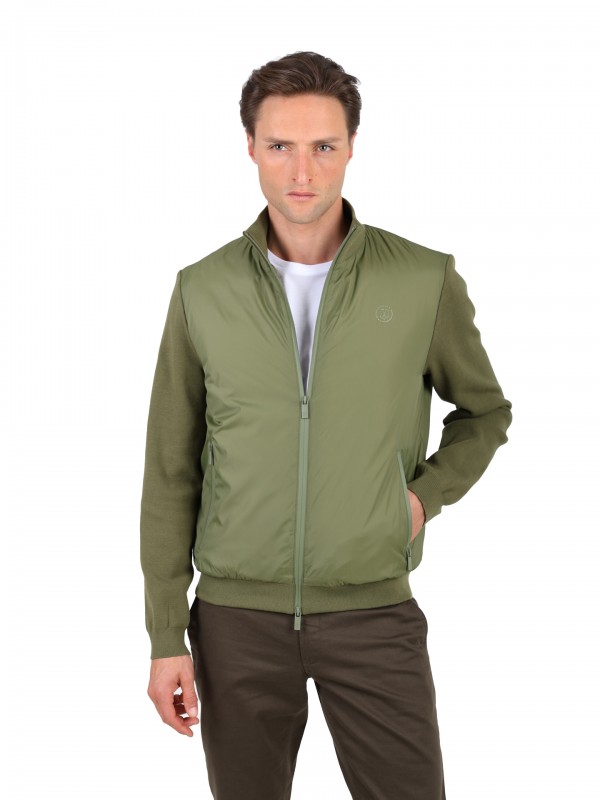 Blusão bomber elástico combinado Blusão bomber elástico combinado