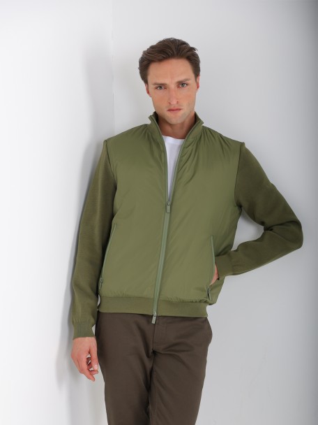 Chaqueta bomber combinada el�stica