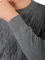 Camisola de malha com efeito entrançado Camisola de malha com efeito entrançado