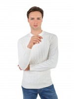 Camisola de malha com efeito entrançado Camisola de malha com efeito entrançado