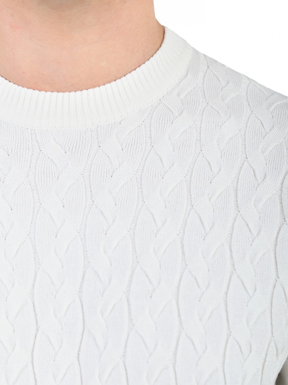Camisola de malha com efeito entrançado