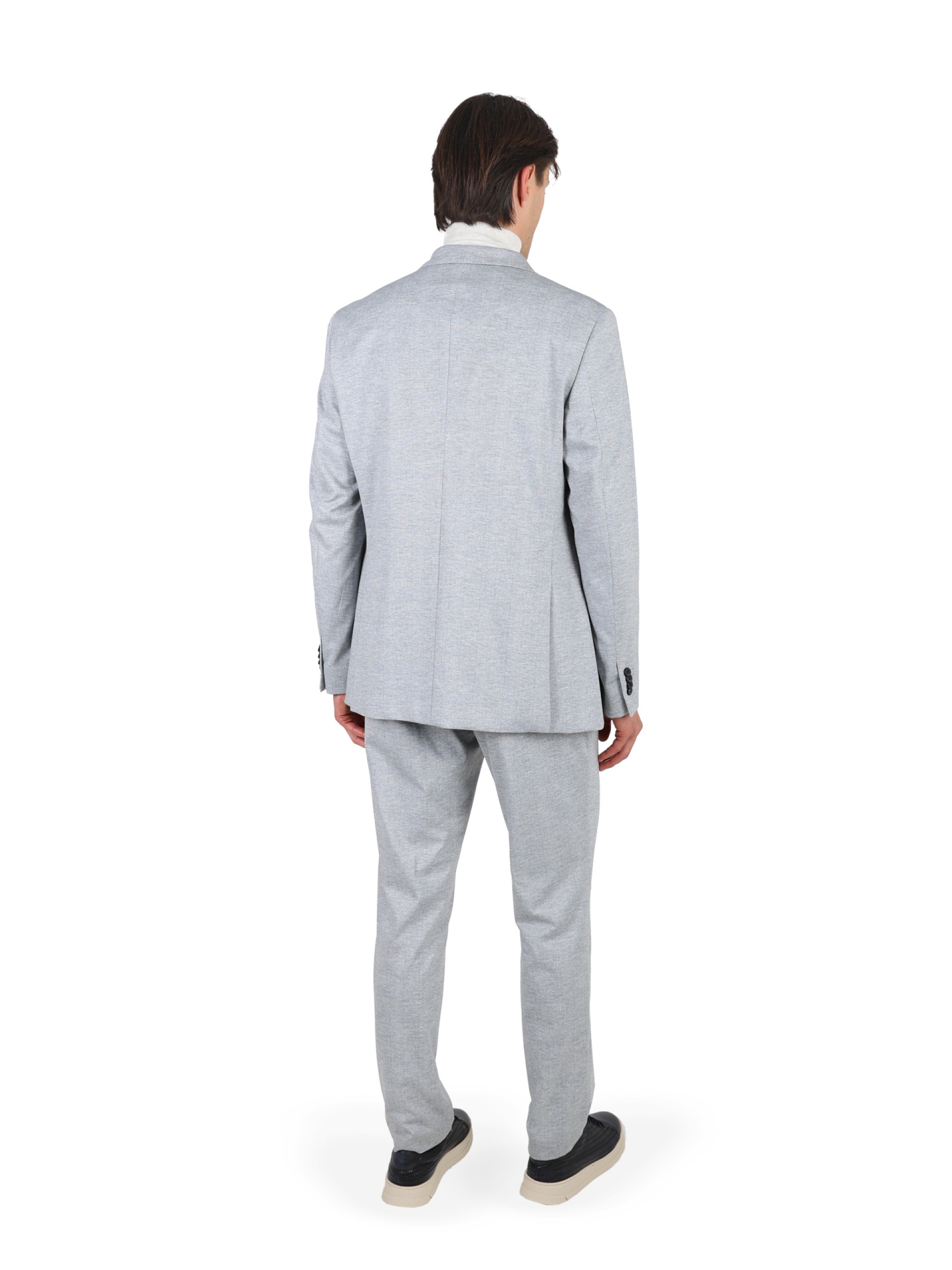 Micro pattern elasticated slim fit suit