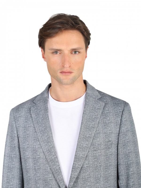 Fato slim fit elástico micro padrão Fato slim fit elástico micro padrão