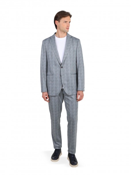 Fato slim fit el�stico micro padr�o