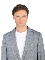 Fato slim fit el�stico micro padr�o