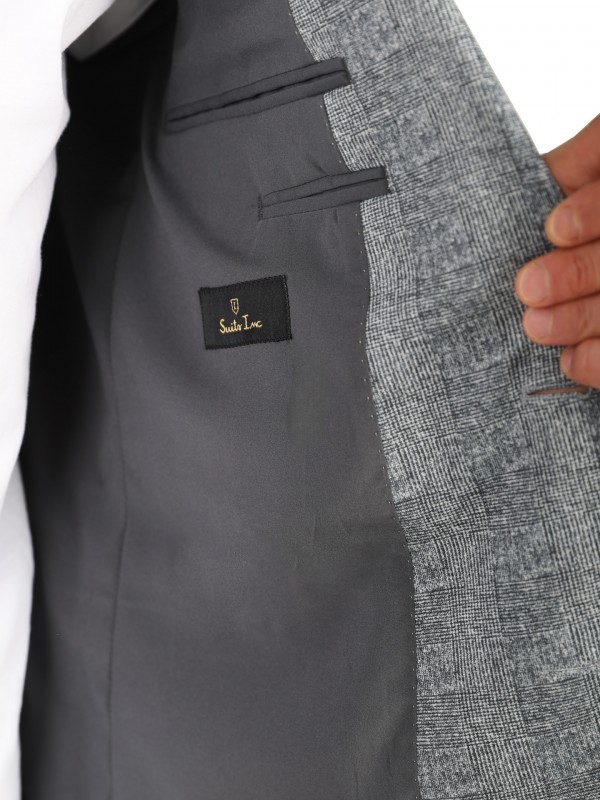 Fato slim fit elástico micro padrão Fato slim fit elástico micro padrão