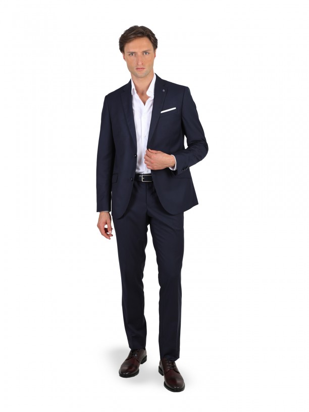 Traje liso slim fit