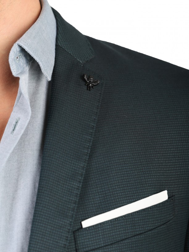 Fato de micro estrutura slim fit