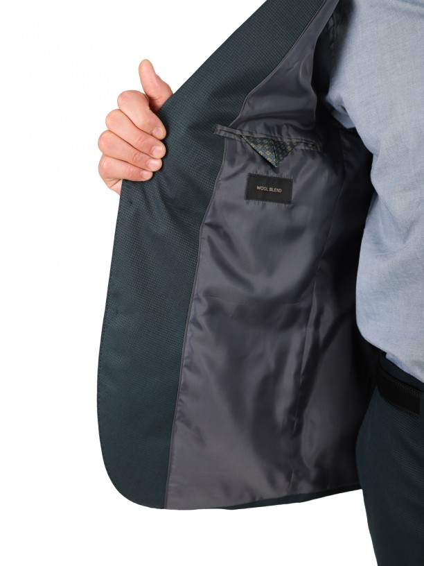 Fato de micro estrutura slim fit
