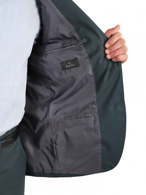 Fato de micro estrutura slim fit