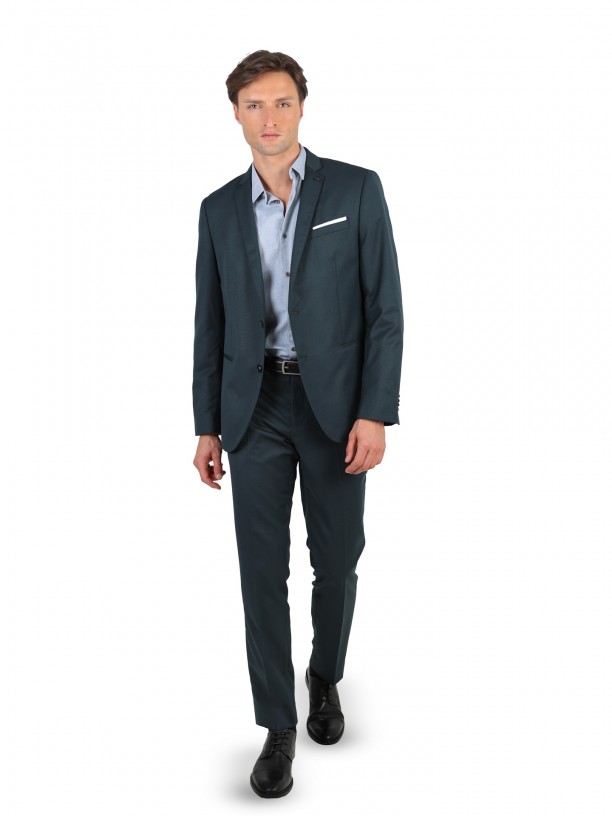 Fato de micro estrutura slim fit