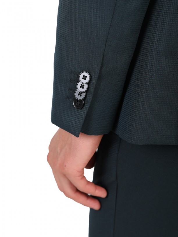 Fato de micro estrutura slim fit