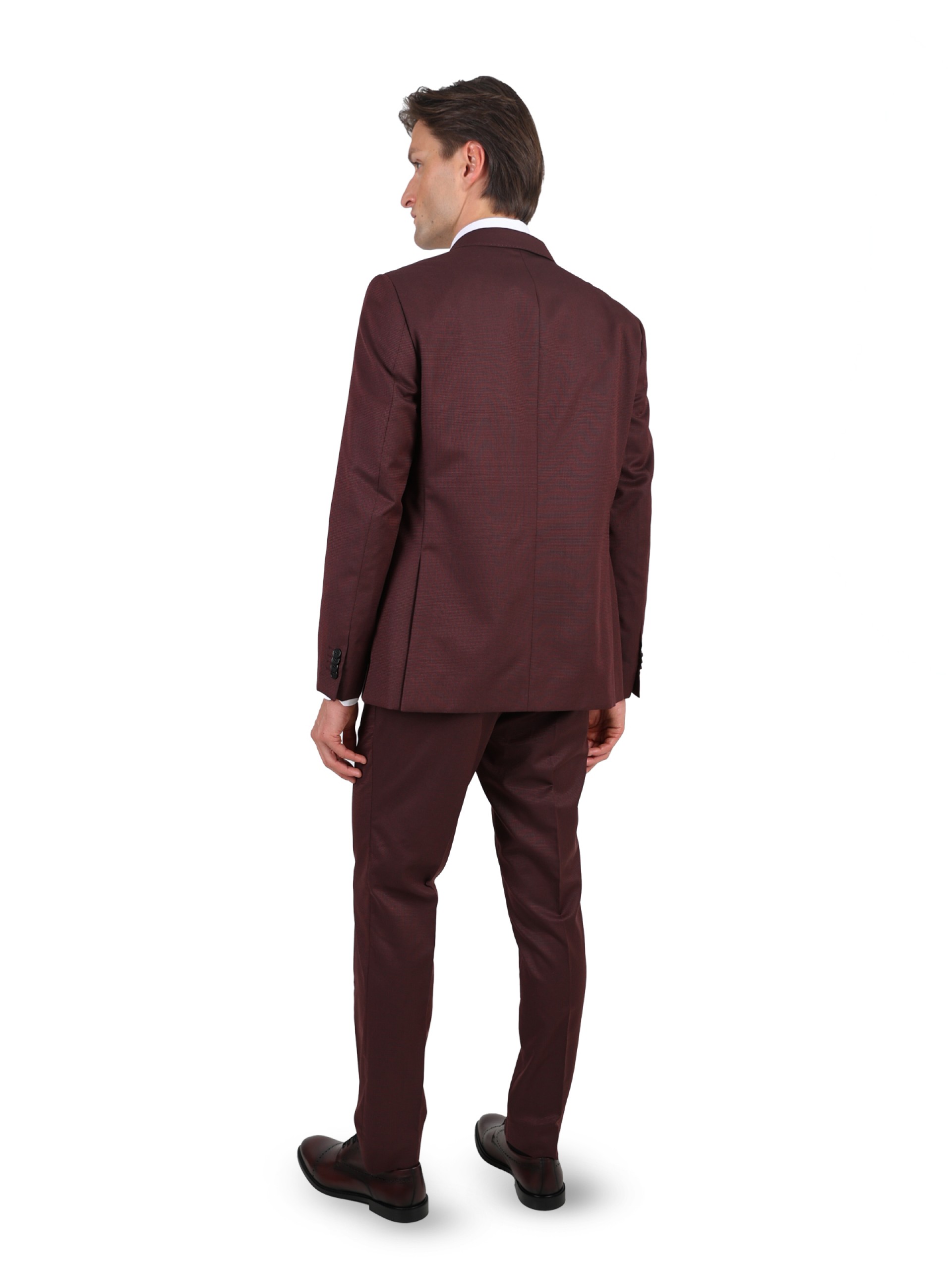 Fato de micro estrutura slim fit