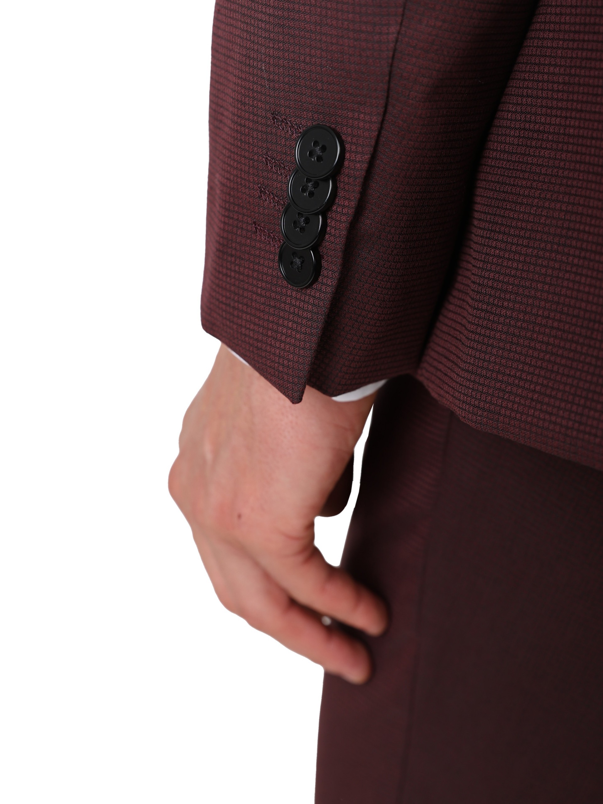 Fato de micro estrutura slim fit