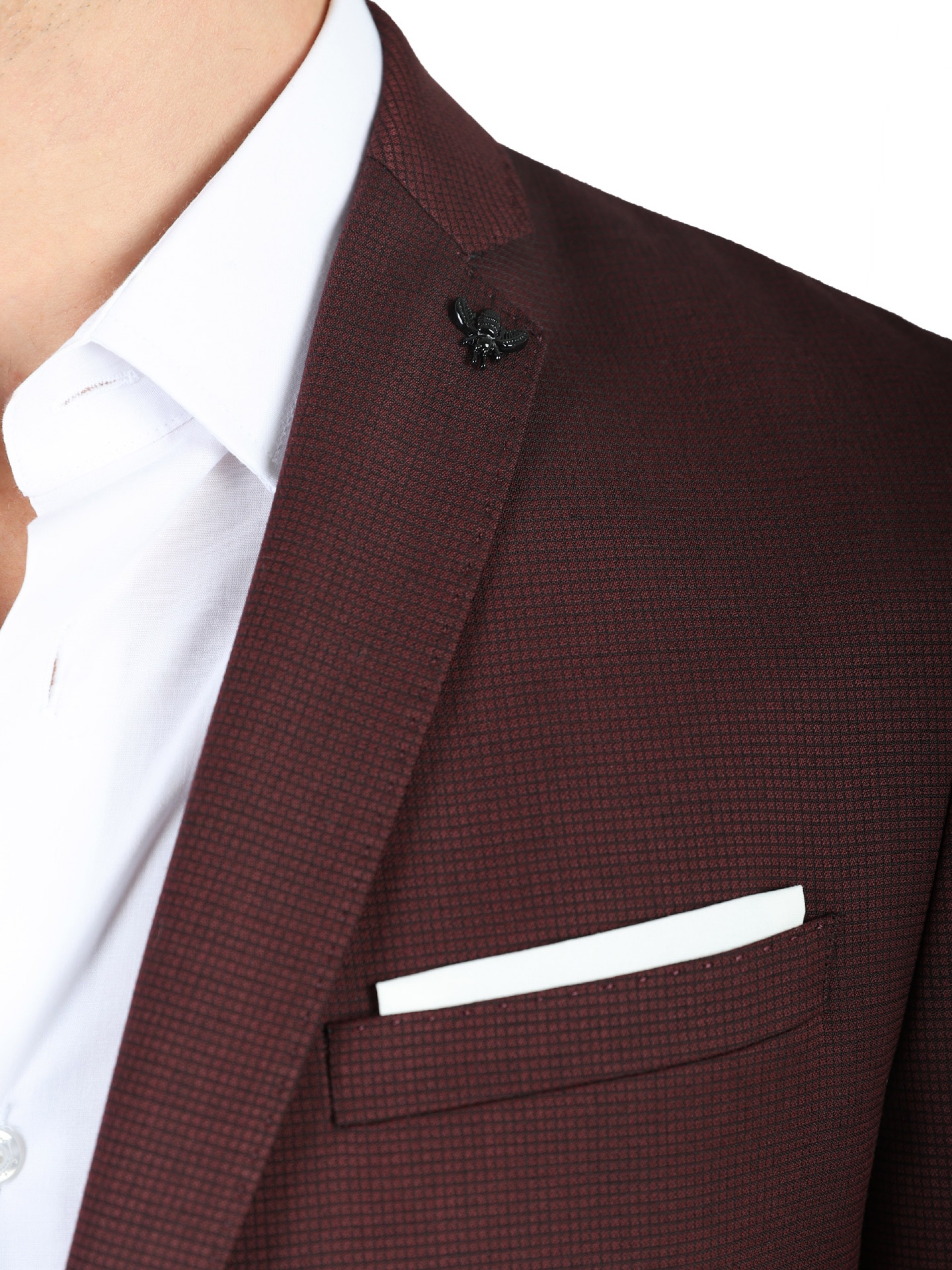 Fato de micro estrutura slim fit