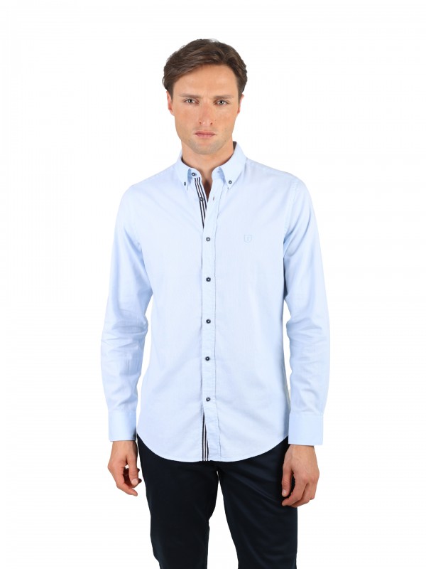 Camisa casual lisa regular fit