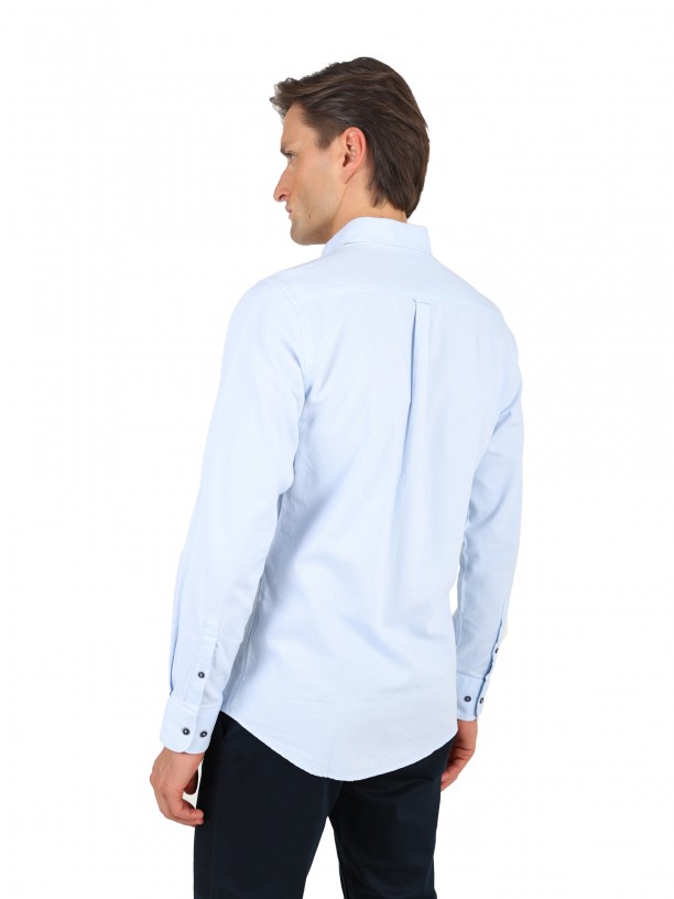 Regular fit plain casual shirt