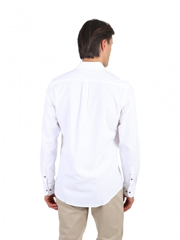 Regular fit plain casual shirt