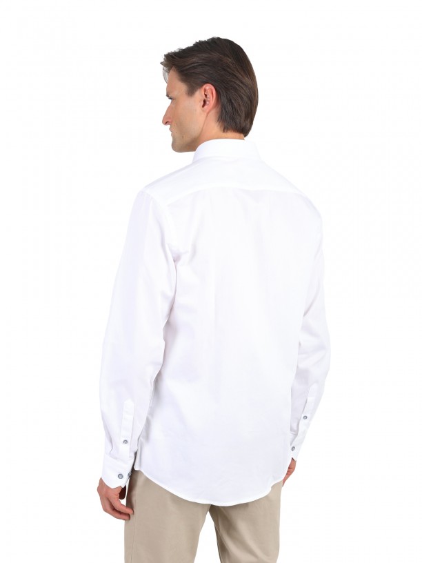 Regular fit plain casual shirt