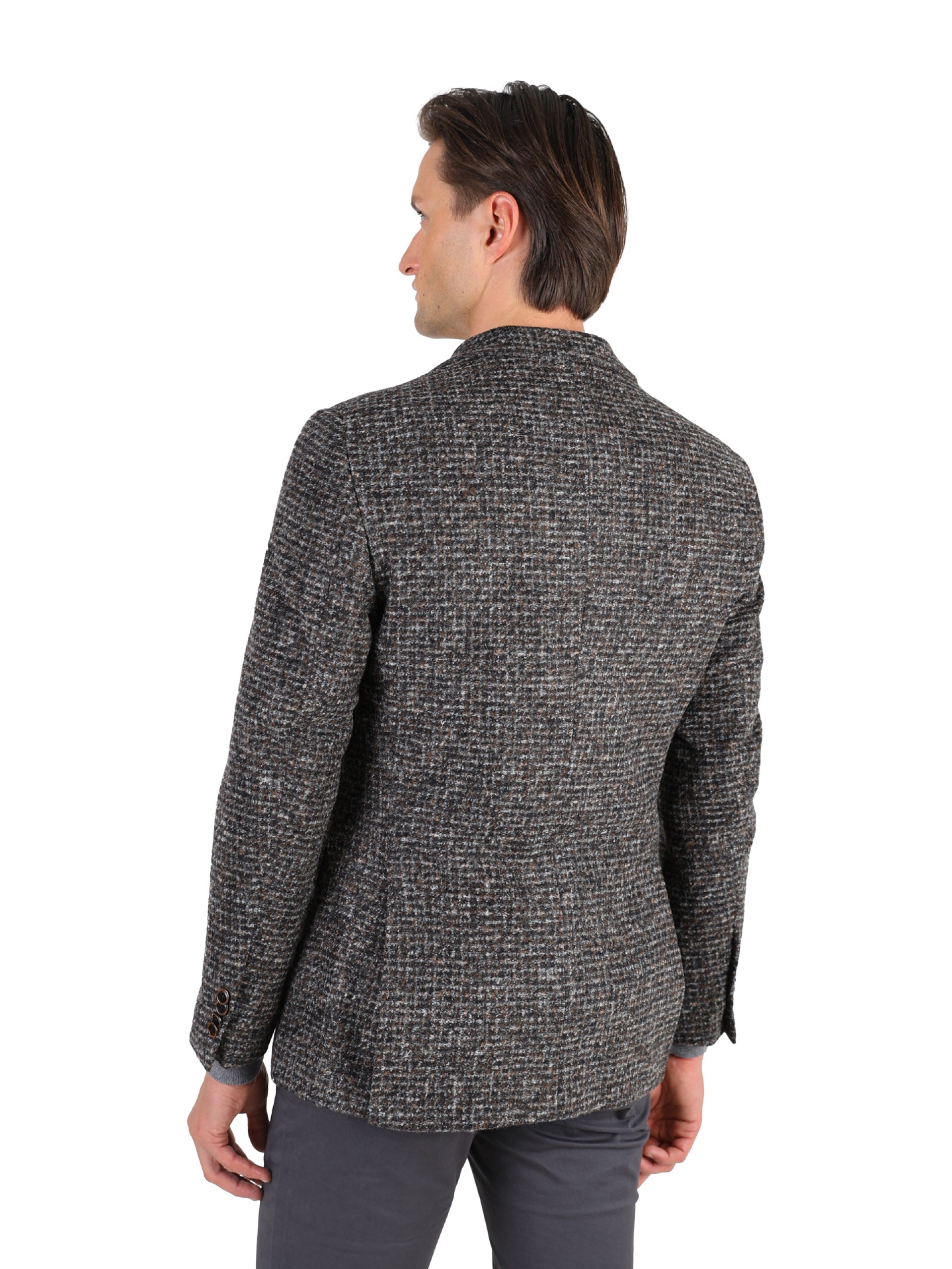 Wool blazer with embedded pocket square