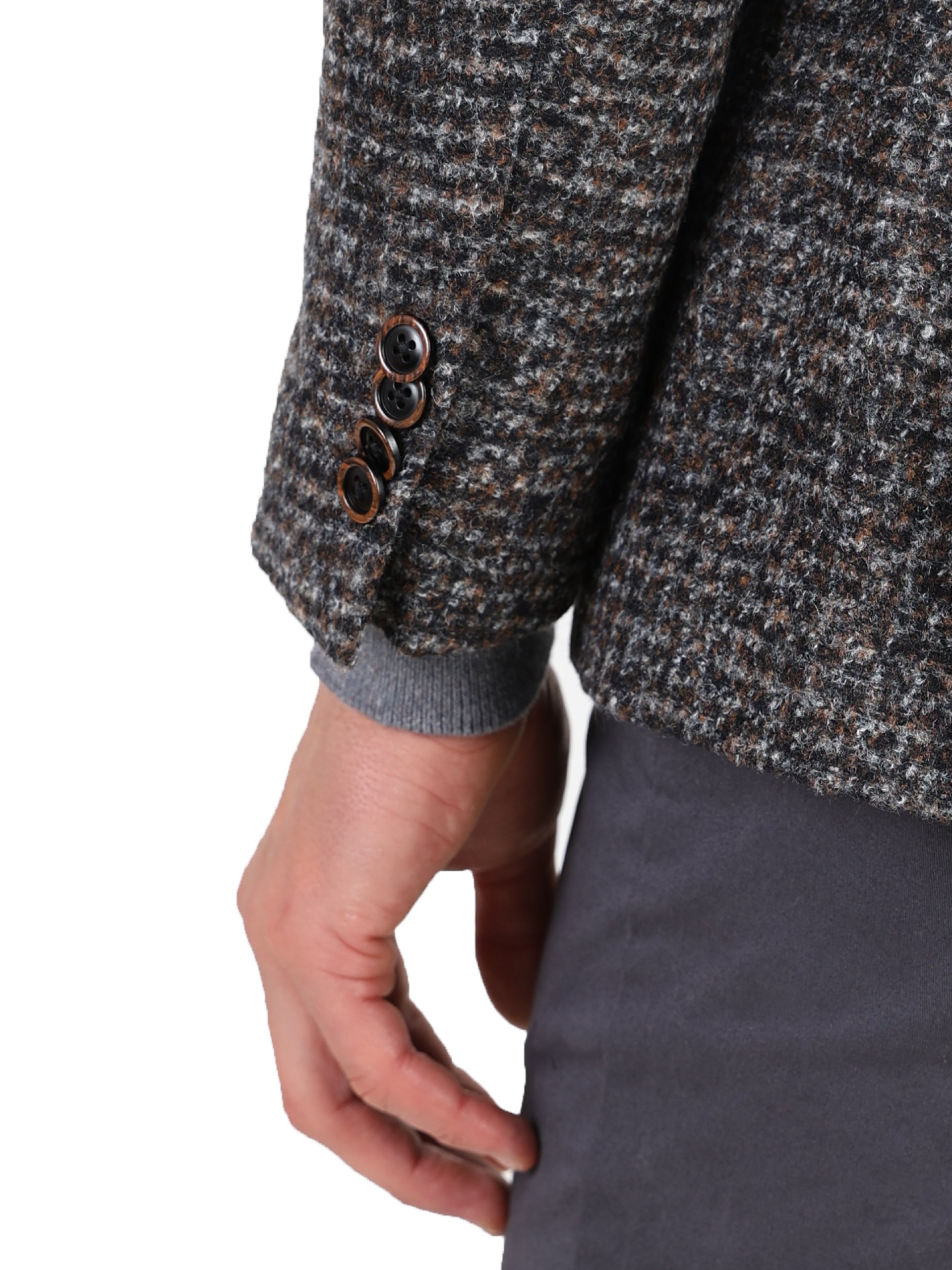 Wool blazer with embedded pocket square