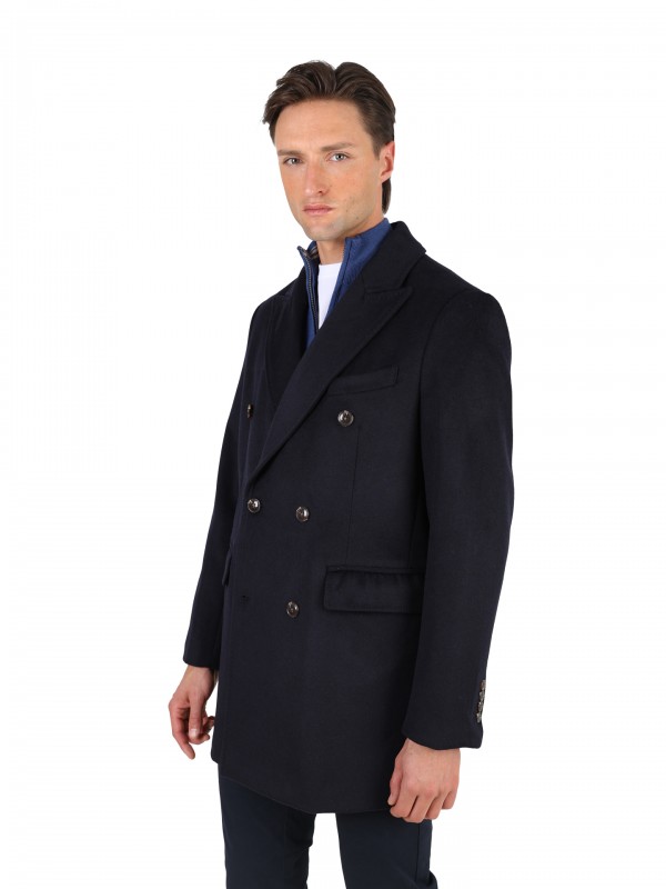 Sobretudo de lã trespassado Sobretudo de lã trespassado