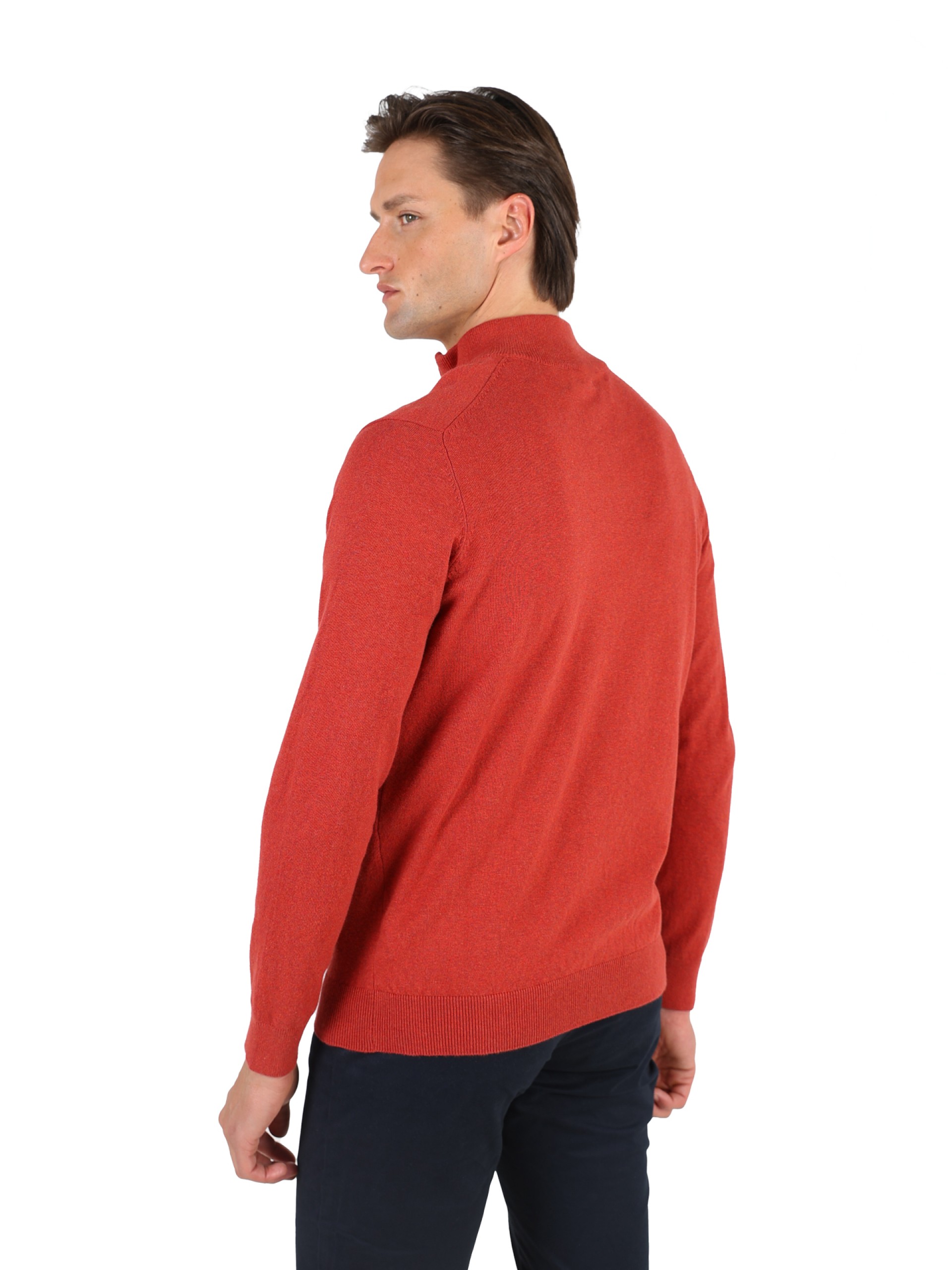 Camisola de malha meio fecho por zip