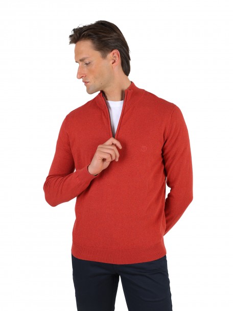 Camisola de malha meio fecho por zip