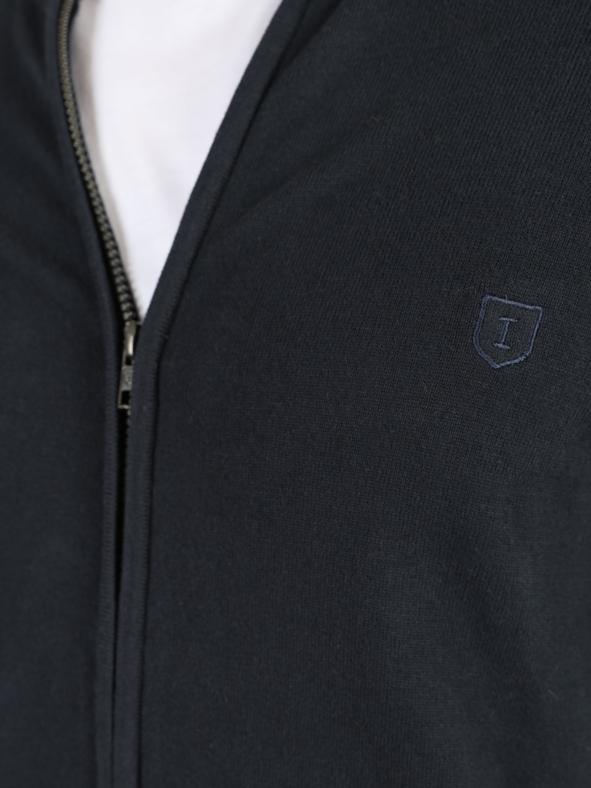 Cárdigan de punto liso con cremallera