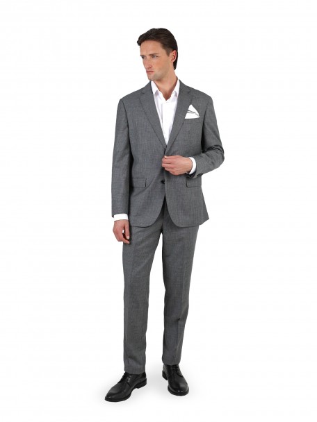 Regular-fit micro-pattern wool suit Regular-fit micro-pattern wool suit