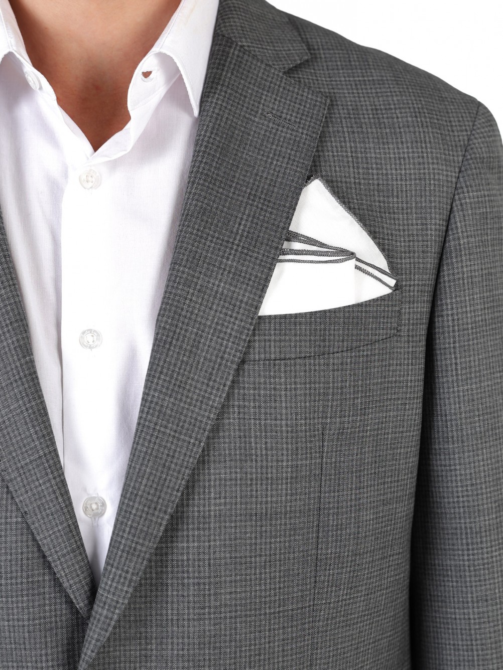 Regular-fit micro-pattern wool suit