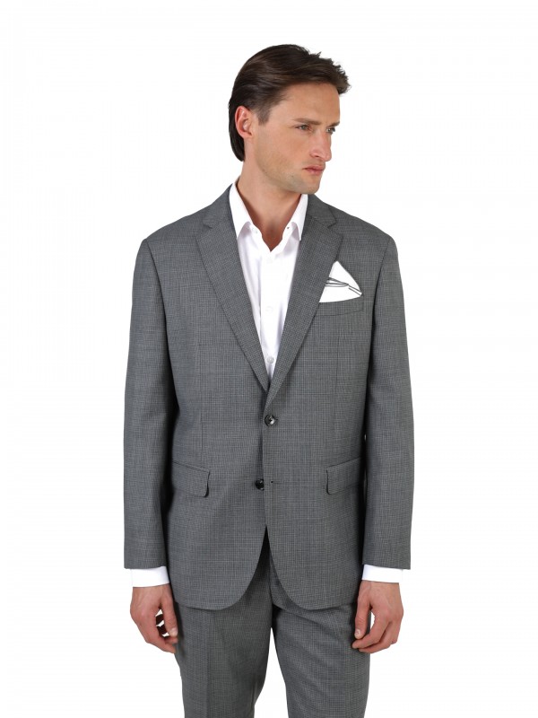 Fato de micro padrão regular fit de lã Fato de micro padrão regular fit de lã