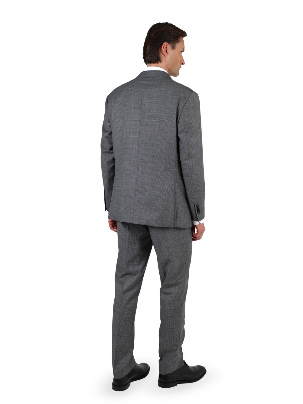 Regular-fit micro-pattern wool suit